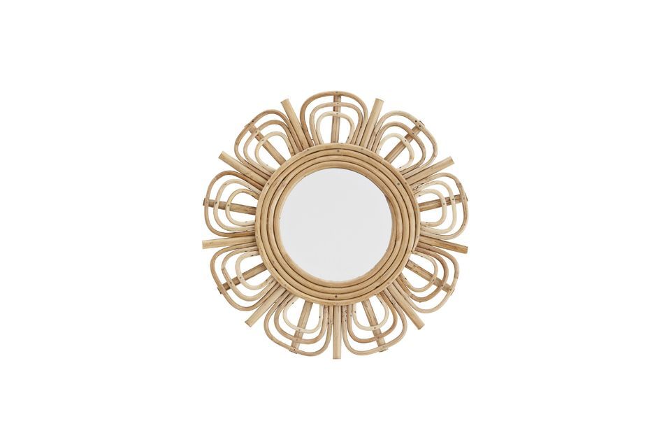 Beige bamboo sun-shaped mirror Lumia Madam Stoltz