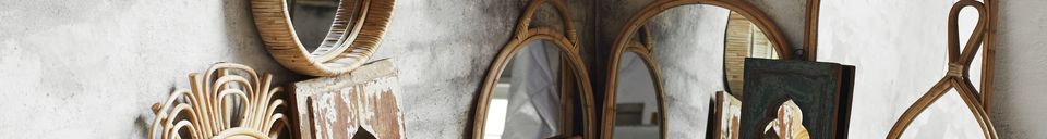 Material Details Beige bamboo sun-shaped mirror Lumia