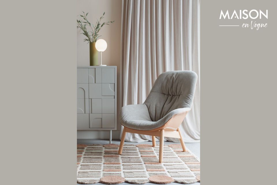 Beige beech wood armchair Duke White Label