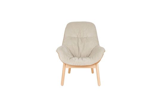 Beige beech wood armchair Duke Clipped
