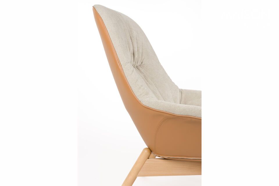 Beige beech wood armchair Duke - 9