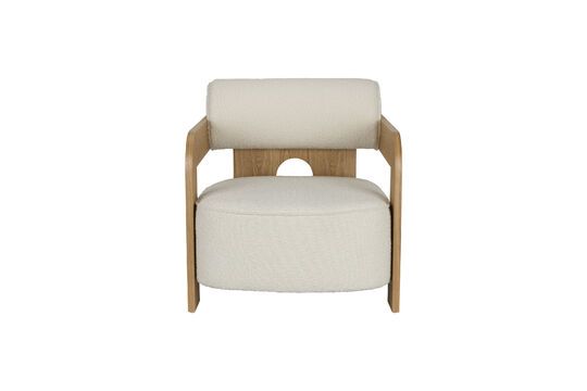 Beige boucle fabric armchair Oolong Clipped