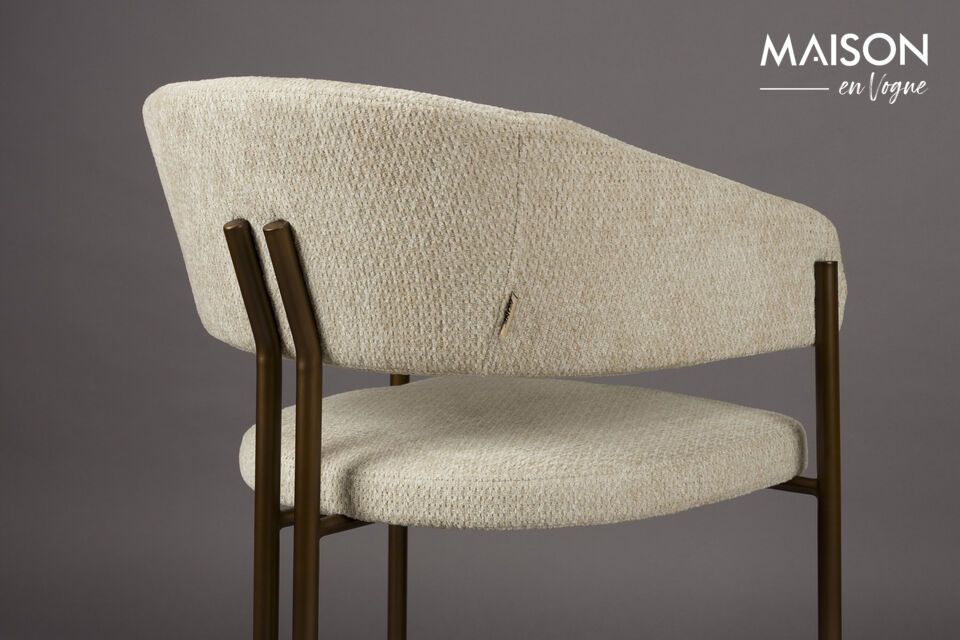 The Naida beige eucalyptus plywood chair embodies the subtle alliance between functionality and