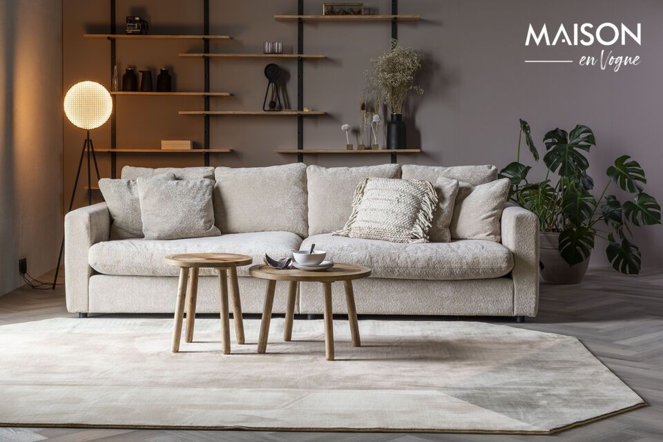 The upholstery in linen blend