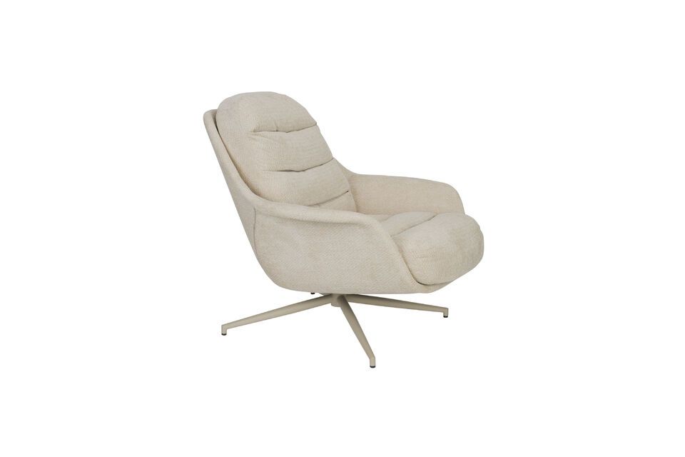 Beige fabric and eucalyptus wood armchair Philly Zuiver