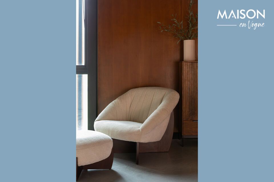 Beige fabric armchair Emilius DutchBone