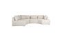 Miniature Beige fabric left corner 5-seater sofa Prosper Clipped