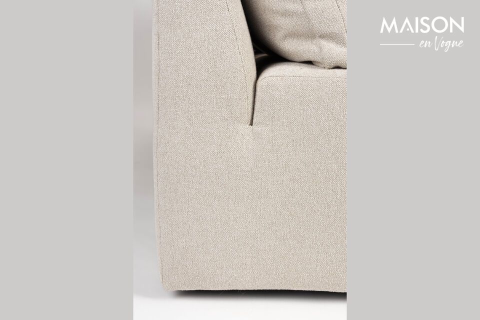 Beige fabric left corner 5-seater sofa Prosper - 8
