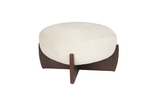 Beige fabric pouf Emilius Clipped