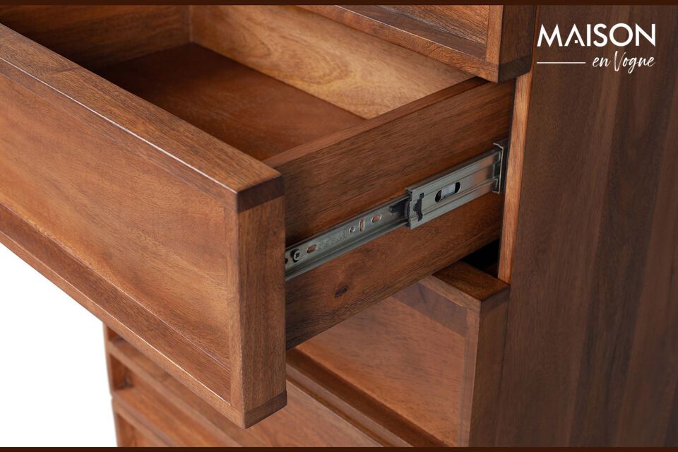 All five drawers have different dimensions