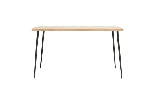 Beige mango wood dining table Slated Clipped