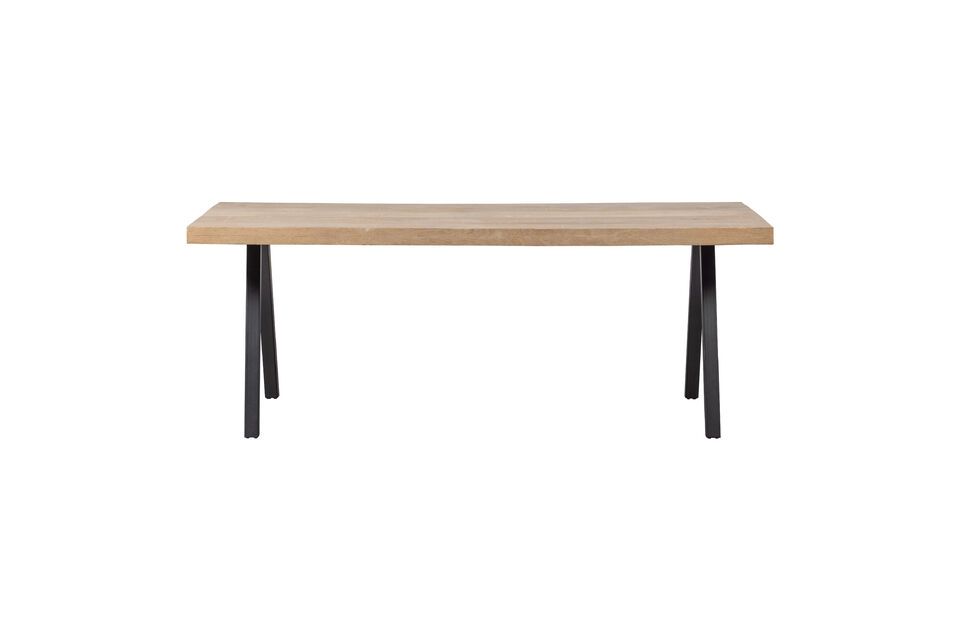 Beige mango wood table 180x90 with square legs Tablo Woood