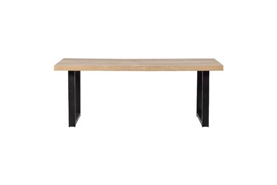 Beige mango wood table 180x90 with U-shaped legs Tablo Clipped