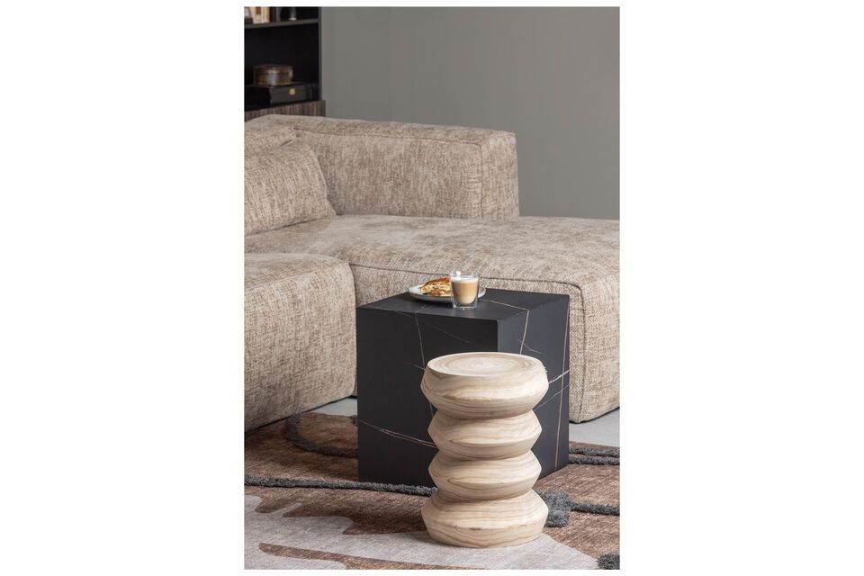 Babs beige oak stool, a surprising look