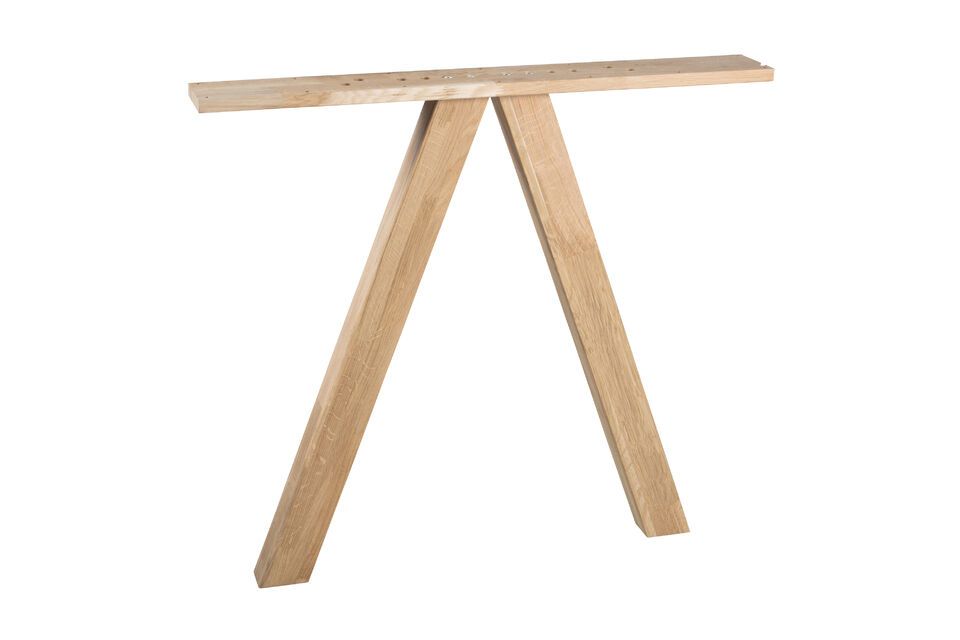 This raw oak table base from the Tablo series allows you to create the perfect dining table