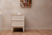 Miniature Beige oak wood bedside table June 3