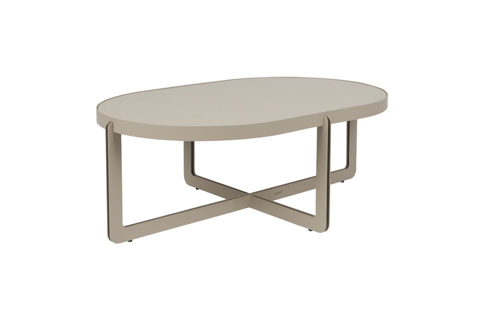 Beige oval steel coffee table Centre Zuiver