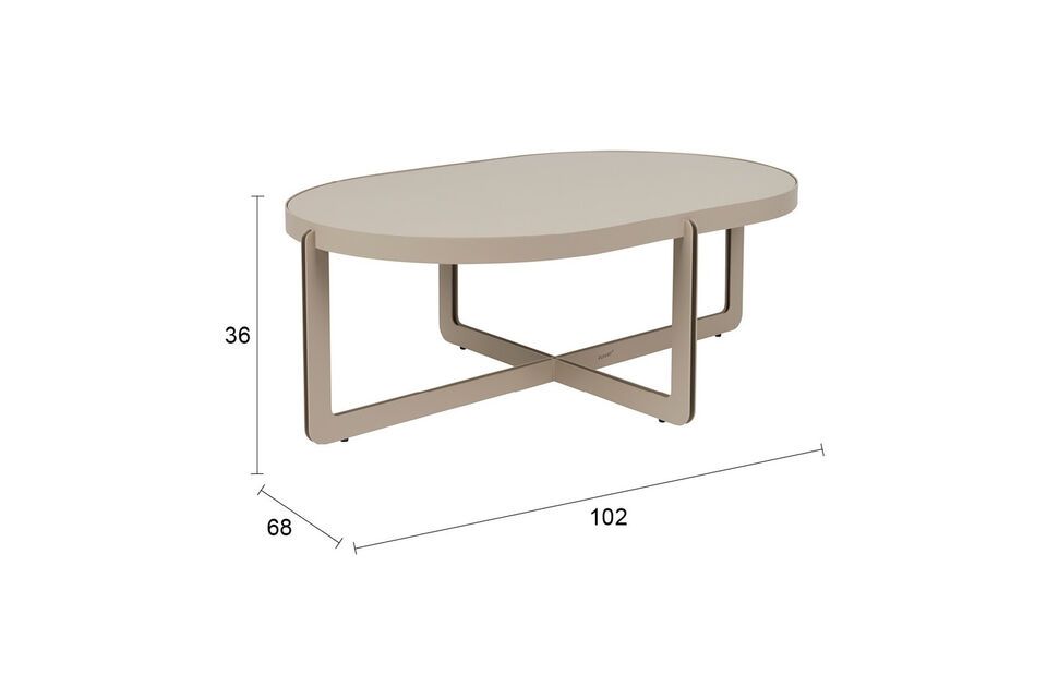Its lacquered finish dresses the MDF top