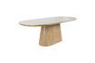 Miniature Beige oval wood dining table 200x90 Almira 5