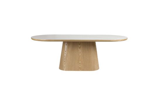 Beige oval wood dining table 200x90 Almira Clipped