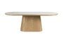 Miniature Beige oval wood dining table 200x90 Almira Clipped