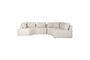 Miniature Beige polyester right corner 5-seater sofa Prosper Clipped
