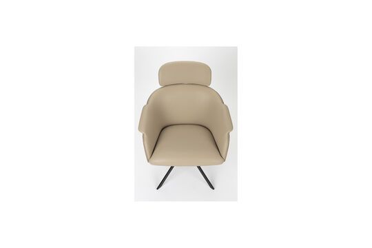 Beige PU leather armchair Frie Clipped