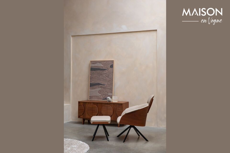 Discover the Frie beige PU leather pouffe