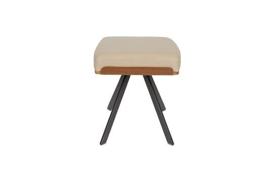Beige PU leather pouf Frie Clipped