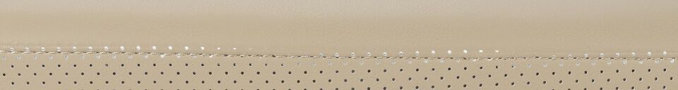 Material Details Beige PU leather pouf Frie