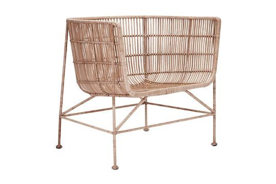 Beige rattan armchair Cuun Clipped