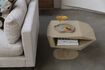 Miniature Beige resin side table North Side 2
