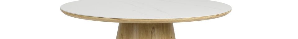 Material Details Beige round wood dining table Almira
