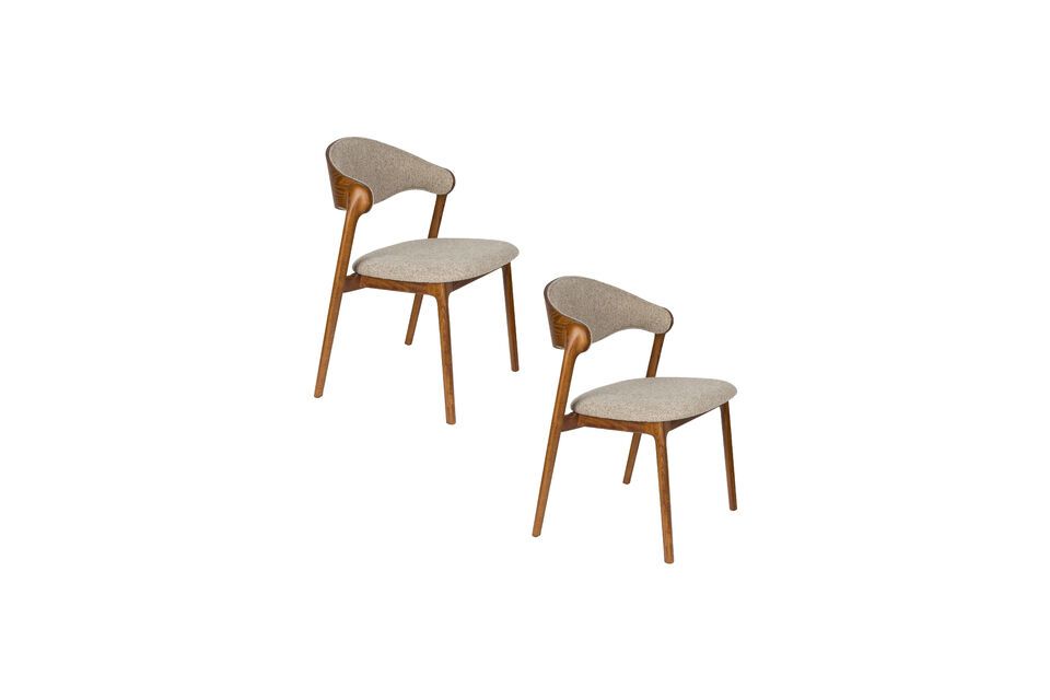 Beige solid beech wood chair Babington - 9