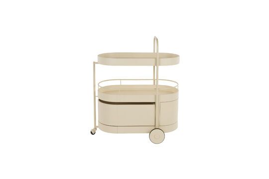 Beige steel serving cart Trolley Clipped