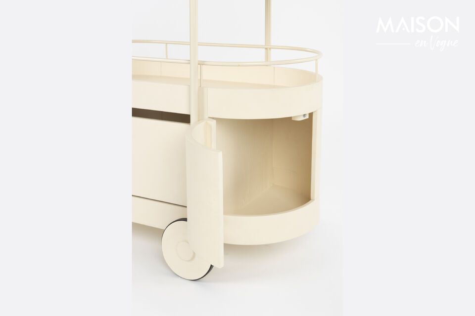 Beige steel serving cart Trolley - 10