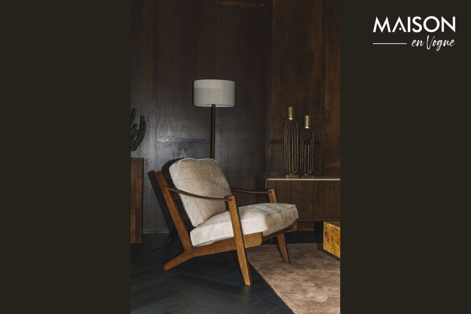 Beige velvet armchair Washington DutchBone