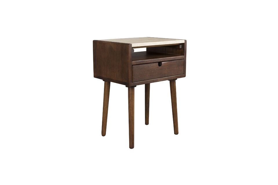 Beige wood bedside table Arda DutchBone