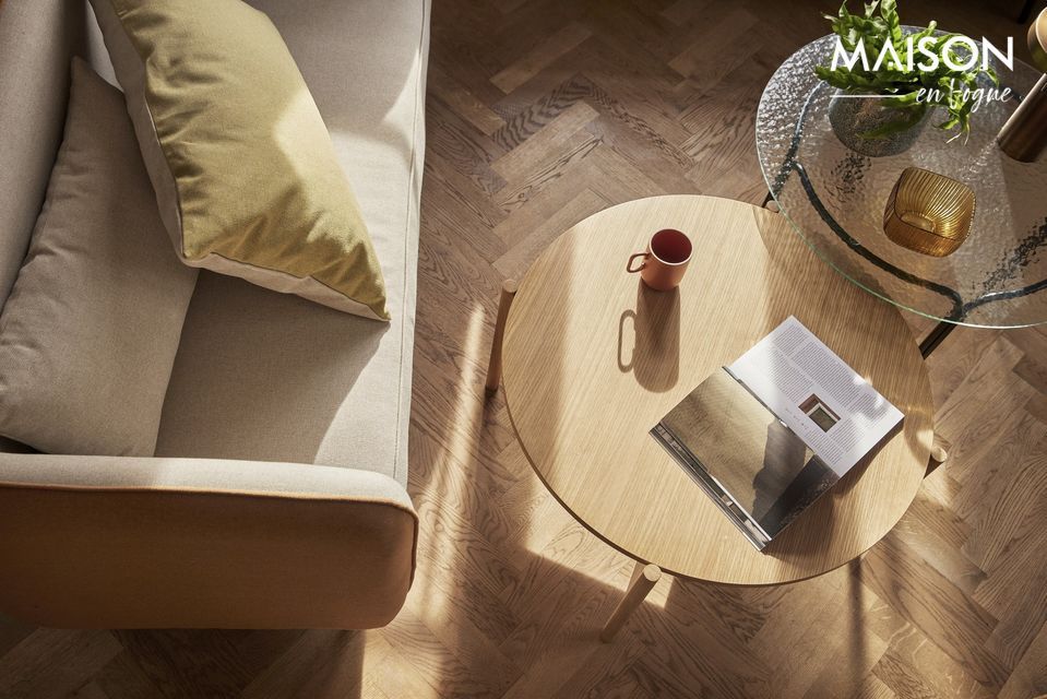 Beige wood coffee table Heritage - 5