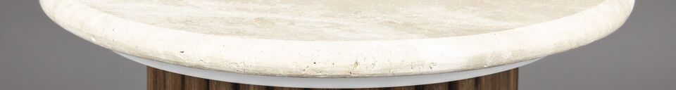 Material Details Beige wood side table Arda