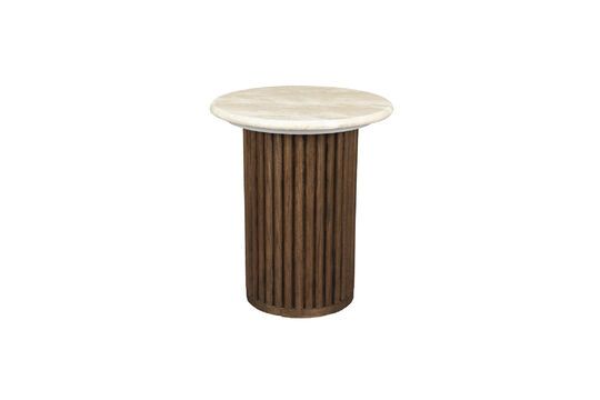 Beige wood side table Arda Clipped