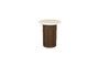 Miniature Beige wood side table Arda Clipped