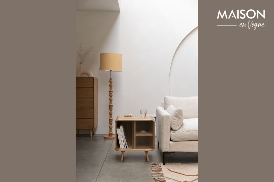 The Rise Beige Wooden Side Table is an essential in a contemporary atmosphere