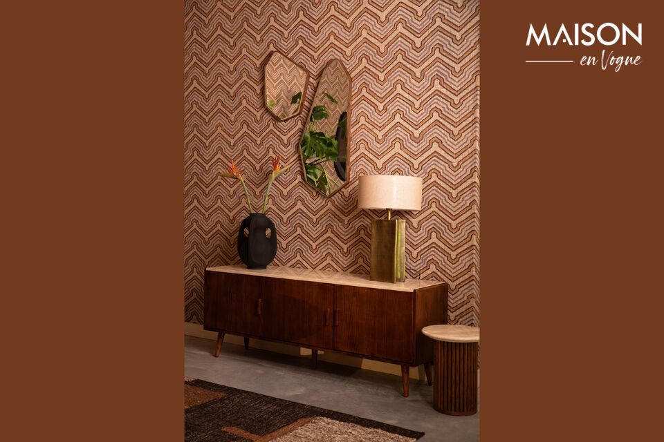 Vintage elegance in warming beige wood.