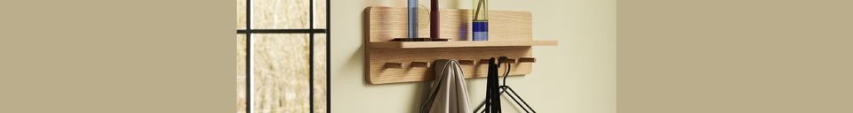 Material Details Beige wooden 7 hooks  coat rack  Space