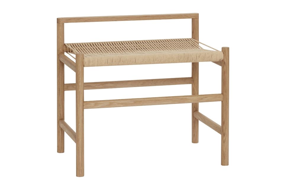 Discover this Heritage stool bench in beige wood