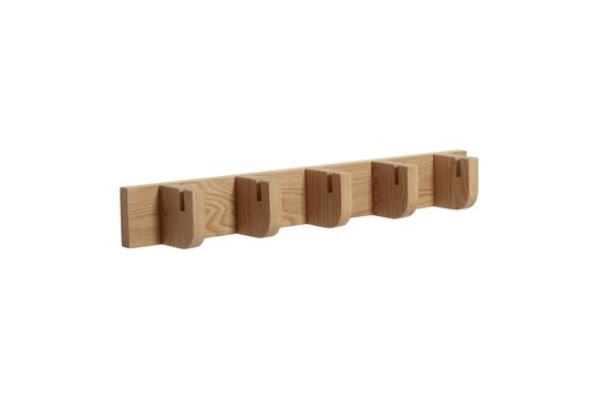 Beige wooden coat rack with 5 hooks Nomade