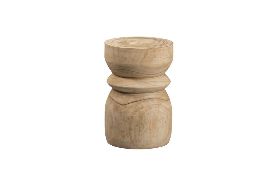 Beige wooden stool Bikkel Woood