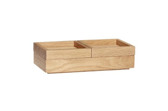 Beige wooden storage box Staple