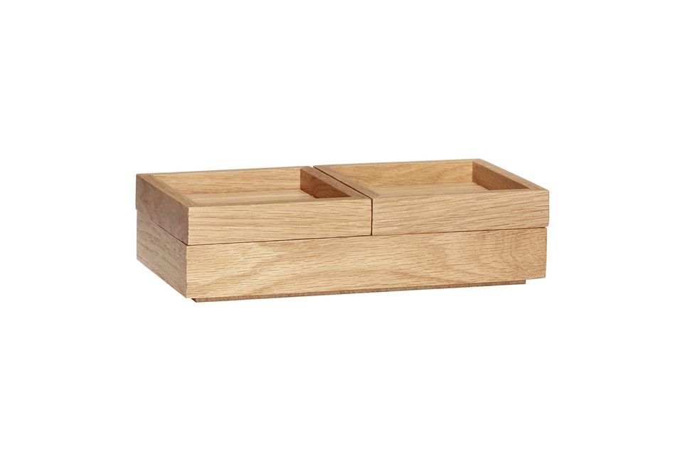 Beige wooden storage box Staple Hübsch